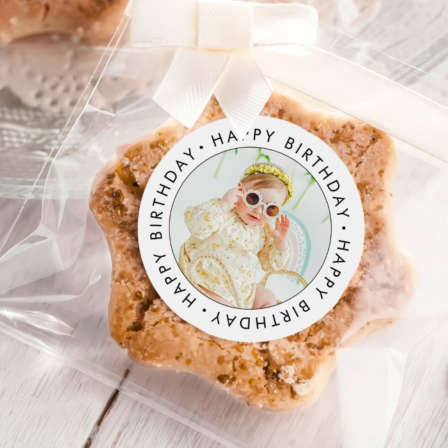 Classic Simple Custom Photo Classic Round Sticker (Creator Uploaded)