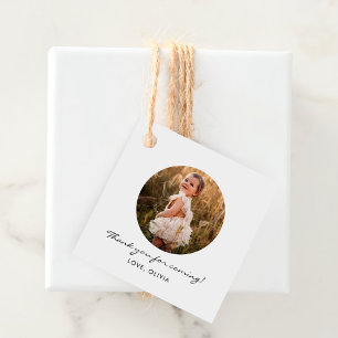 Classic Simple Custom Photo Favour Tags