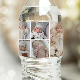 Classic Simple Custom Photo Water Bottle Label