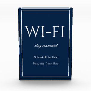 Classic Simple Dark Blue Wi-Fi Guest Block