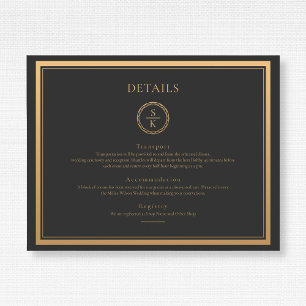 Classic Simple Elegance Gold Black Wedding Enclosure Card