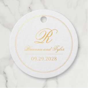 Classic Simple Elegance Wedding Foil Favour Tag