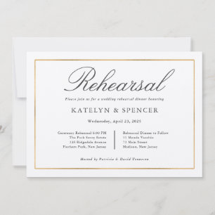 Classic Simple Elegance Wedding Rehearsal Dinner Invitation