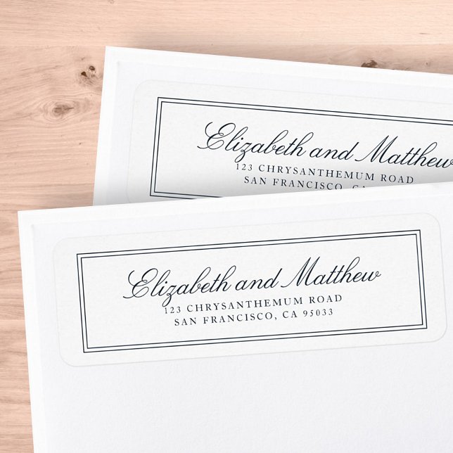 Classic Simple Elegant Chic Wedding Return Address (Creator Uploaded)