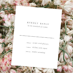 Classic Simple Elegant Type Wedding RSVP Card