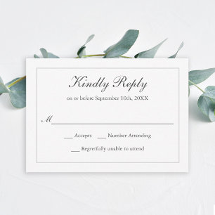 Classic Simple Elegant Wedding RSVP