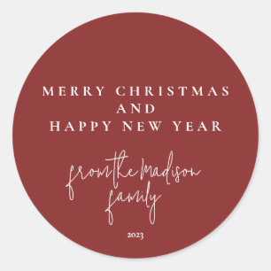 Classic simple Falu red  Round Sticker