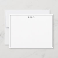 Classic Simple Formal Black 3 Monogram Border Line