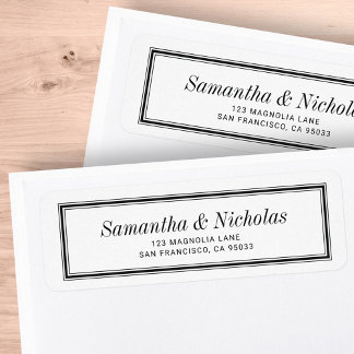 Classic Simple Frame Wedding Return Address