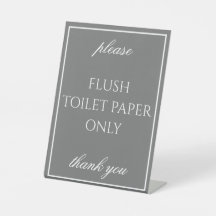 Classic Simple Grey Bathroom Septic Counter Sign