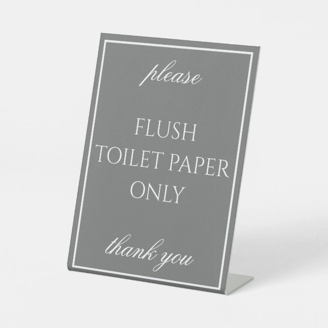 Classic Simple Grey Bathroom Septic Counter Sign (Front)
