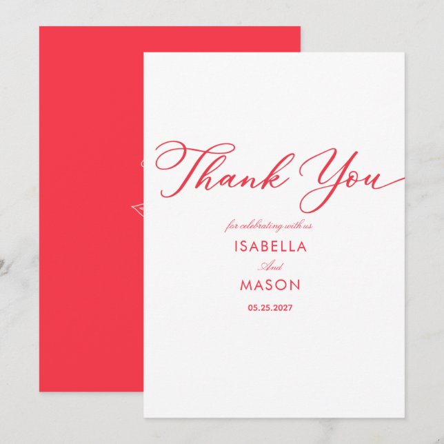 Classic simple juice red thank you card (Front/Back)