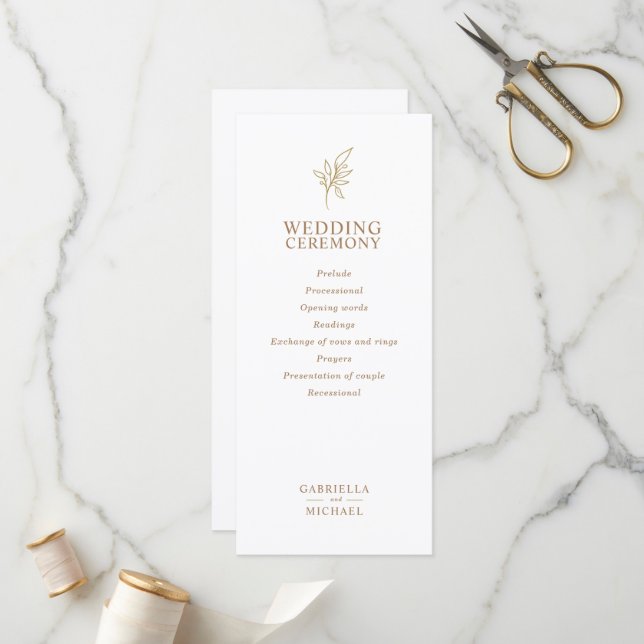 Classic Simple Minimalist Flat Program Party Programme (Front/Back In Situ)