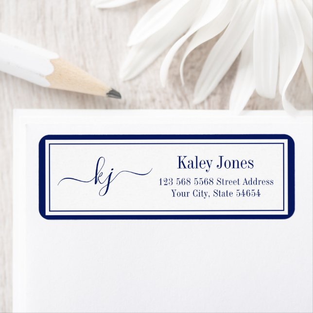 Classic Simple Minimalist Monogram Script Navy (Insitu)
