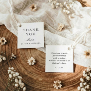 Classic Simple Minimalist Wedding Thank You Favour Tags