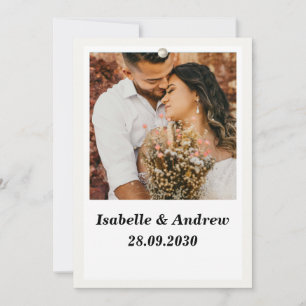Classic Simple Modern Elegant Wedding Photo Invitation