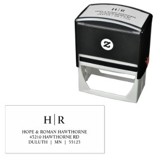 Classic Simple Monogram Return Address Self-inking Stamp
