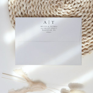Classic Simple Monogram Return Address Wedding Envelope