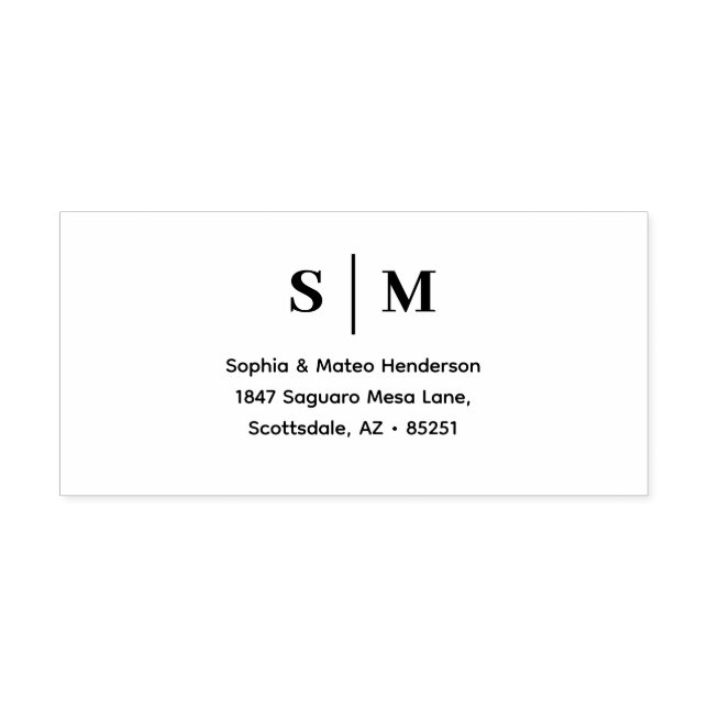 Classic Simple Monogram Wedding Self-inking Stamp (Design)