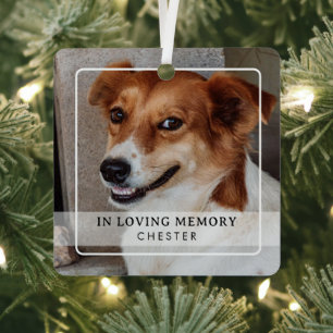 Classic Simple Photo Dog Memorial Tribute Metal Tree Decoration