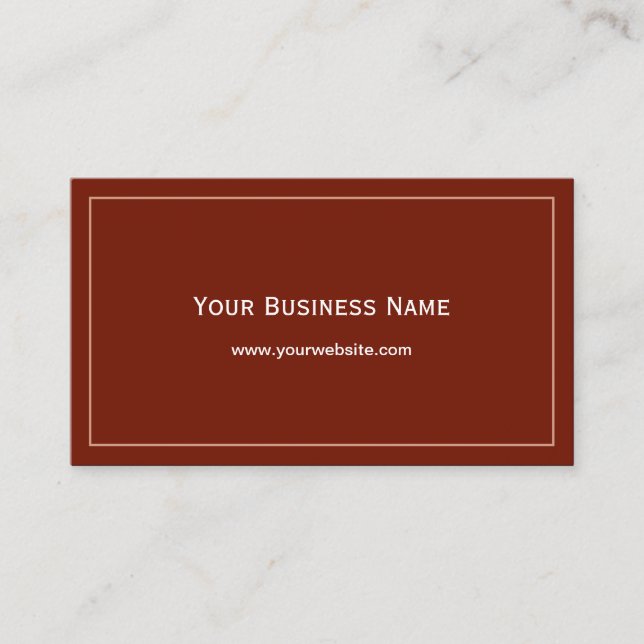 Classic Simple Plain Framed Red Business Card (Front)