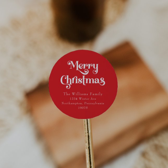 Classic Simple Red Merry Christmas Envelope Seals (Creator Uploaded)