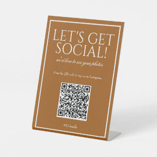 Classic Simple Sienna QR Code Social Media Sign