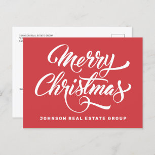 Classic Simple Typography Add Logo Holiday Postcard