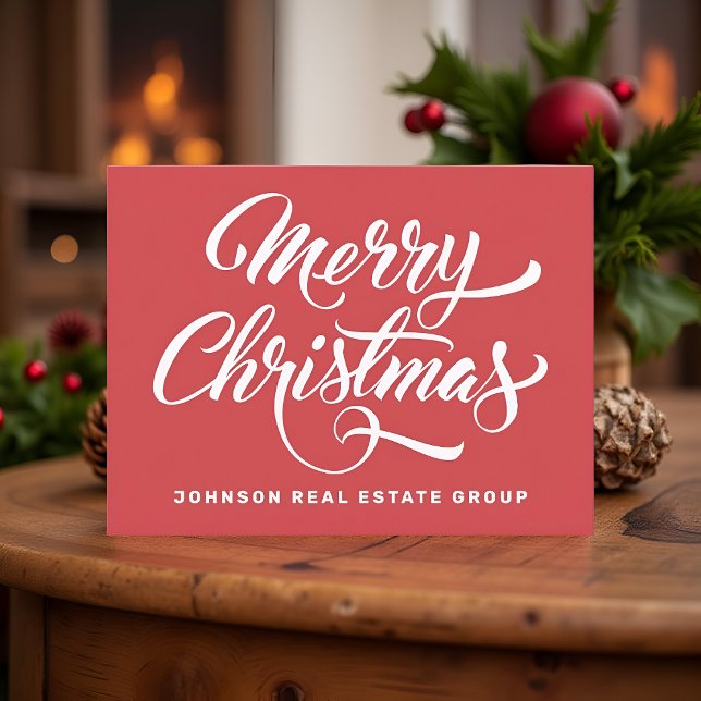Classic Simple Typography Add Logo Holiday Postcard (Creator Uploaded)