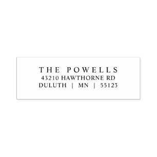 Classic Simple Typography Minimal Return Address  Self-inking Stamp