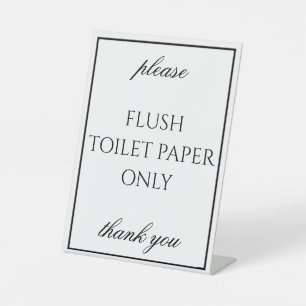 Classic Simple White Bathroom Septic Counter Sign