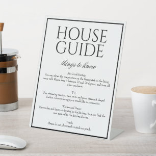 Classic Simple White House Guide Guest Table Sign