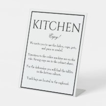Classic Simple White Kitchen Counter Sign