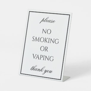 Classic Simple White No Smoking Tabletop Sign