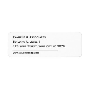 Classic simple White Return address 