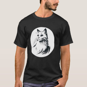 Classic Sketch Art Silhouette Kitten Lover Cute Ca T-Shirt