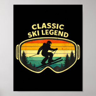 Classic ski legend goggles lovers men women retro poster