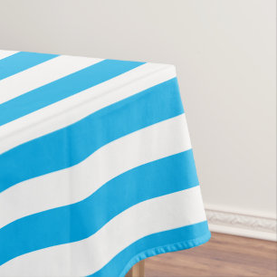 Classic Sky Blue and White Stripes Tablecloth
