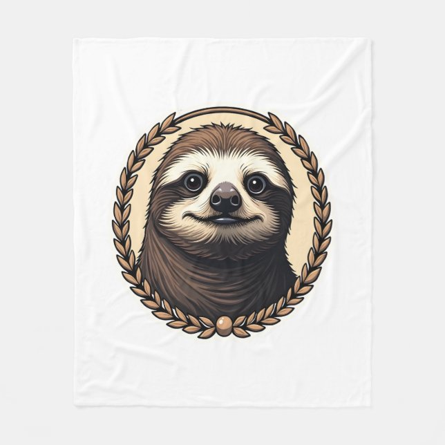 Classic Sloth Engraving Nature Shirt (1) Fleece Blanket (Front)
