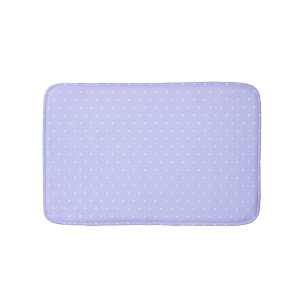 Classic Small Periwinkle White Polka Dots Pattern Bath Mat