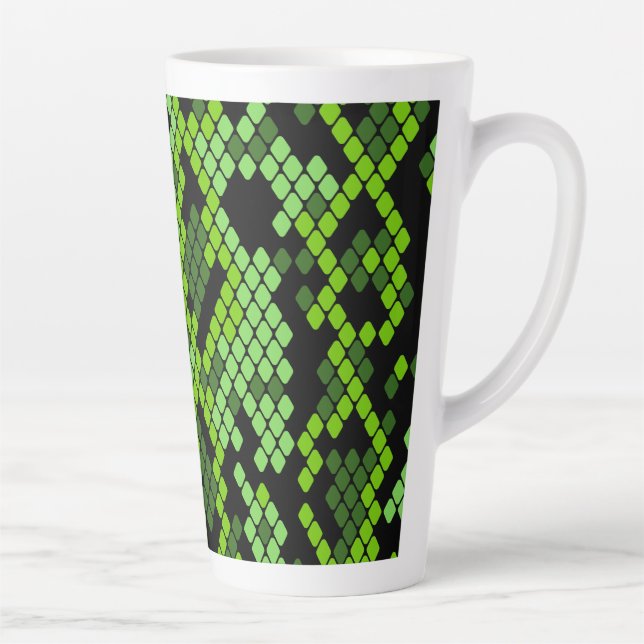 Classic Snake Animal Print Pattern Latte Mug (Right)