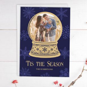 Classic Snow Globe Photo Personalised Christmas Holiday Card