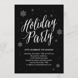Classic Snowflakes Holiday Party Invitation