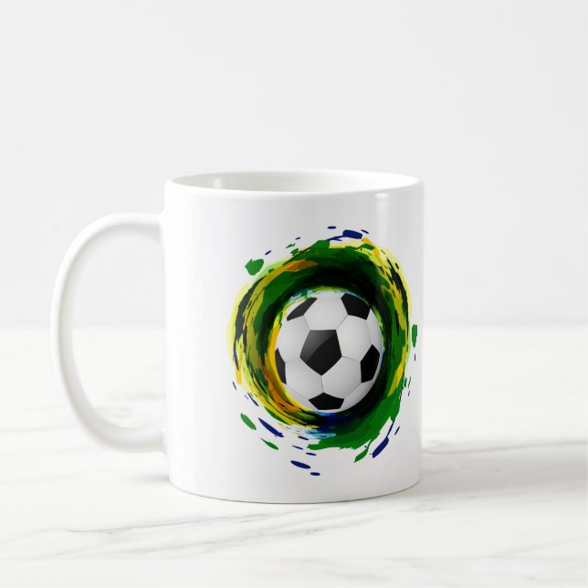 Classic Soccer Ball Graphic Coffee Mug (Left)