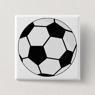 Classic Soccer Ball Graphic Traditional Sports Fan 15 Cm Square Badge
