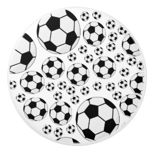 Classic Soccer Ball Graphic Traditional Sports Fan Ceramic Knob