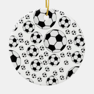 Classic Soccer Ball Graphic Traditional Sports Fan Ceramic Tree Decoration