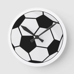 Classic Soccer Ball Graphic Traditional Sports Fan Round Clock