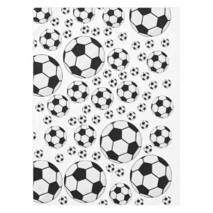Classic Soccer Ball Graphic Traditional Sports Fan Tablecloth