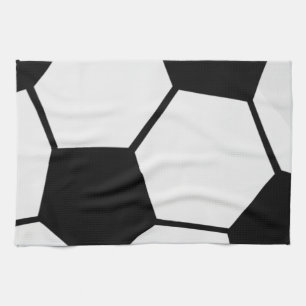 Classic Soccer Ball Graphic Traditional Sports Fan Tea Towel